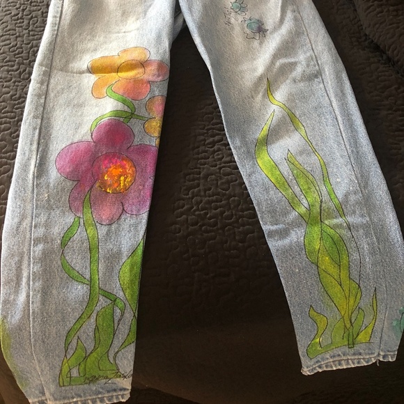 One of a Kind Levis Hand Painted 532 Style - Picture 1 of 15
